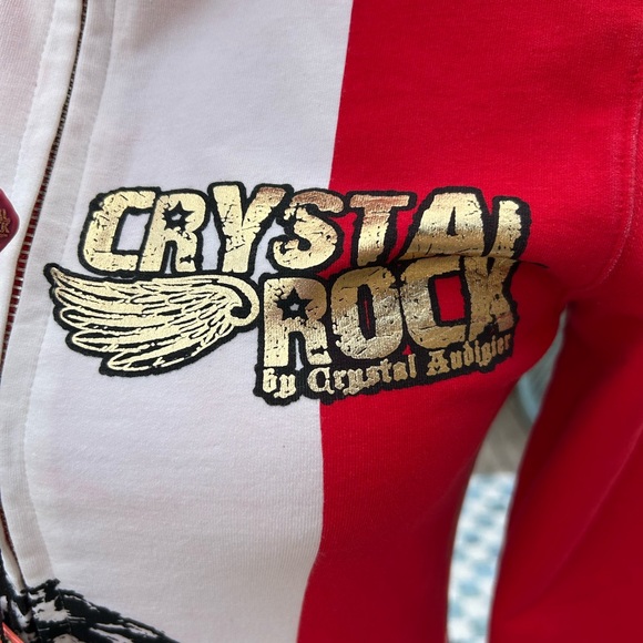 Christian Audigier crystal rock specialty foil rhinestone Track jacket SZ S - Picture 5 of 15